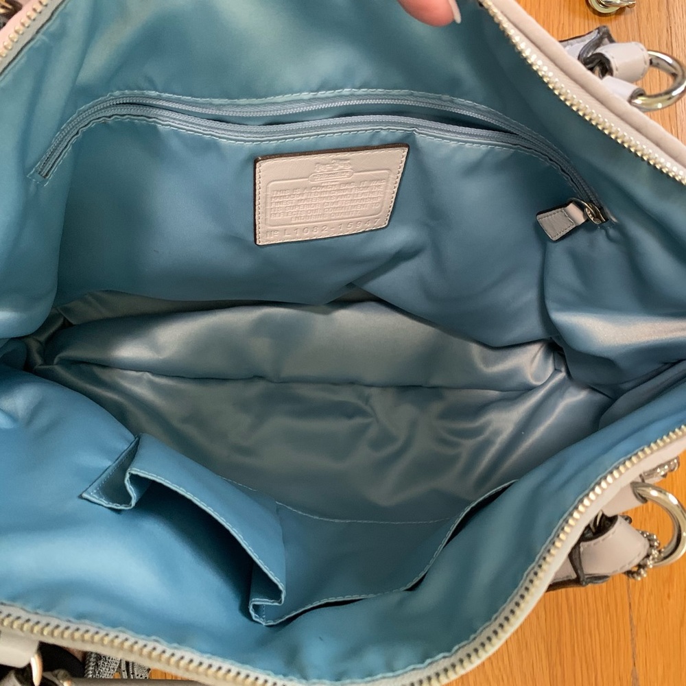 Coach Grey Leather Madison Gathered Sophia Satchel EUC - Picture 5 of 7